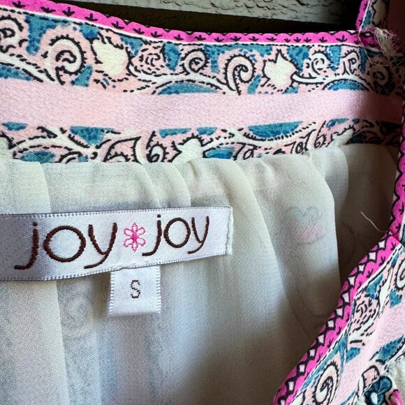 JoyJoy Paisley Flutter Sleeve Square Neck Blouse S - Picture 2 of 8